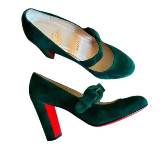 Christian Louboutin Fyalta Velour Suede Pumps EUC Size 37 - Picture 4 of 11